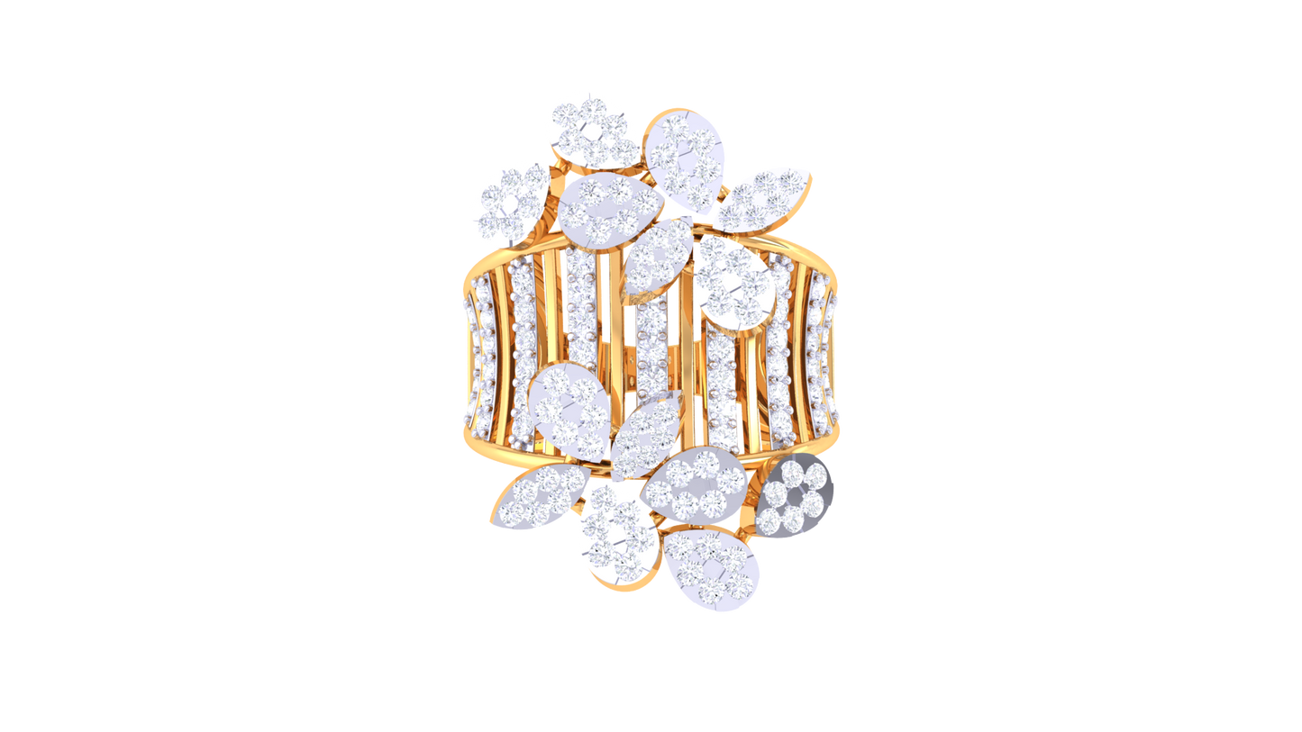 Iconique Empress Cluster Rose Gold Ring - 1.16 Ct Brilliant Cut Diamonds
