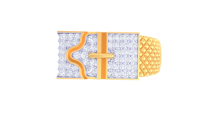 Éclat Motif Audacieux – 0.63 Ct Round Diamond Gold Ring