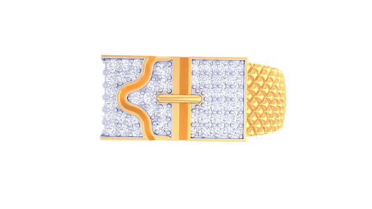 Éclat Motif Audacieux – 0.63 Ct Round Diamond Gold Ring