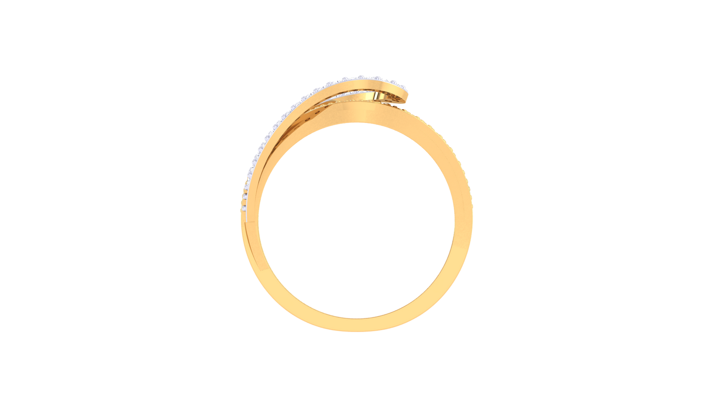 Lumiere Rose Gold Loop Ring – 0.25 Ct Sparkles Pave Set Diamonds