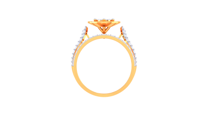 Éclat Orbiste Moderne – 0.78 Ct Round Diamond Gold Ring