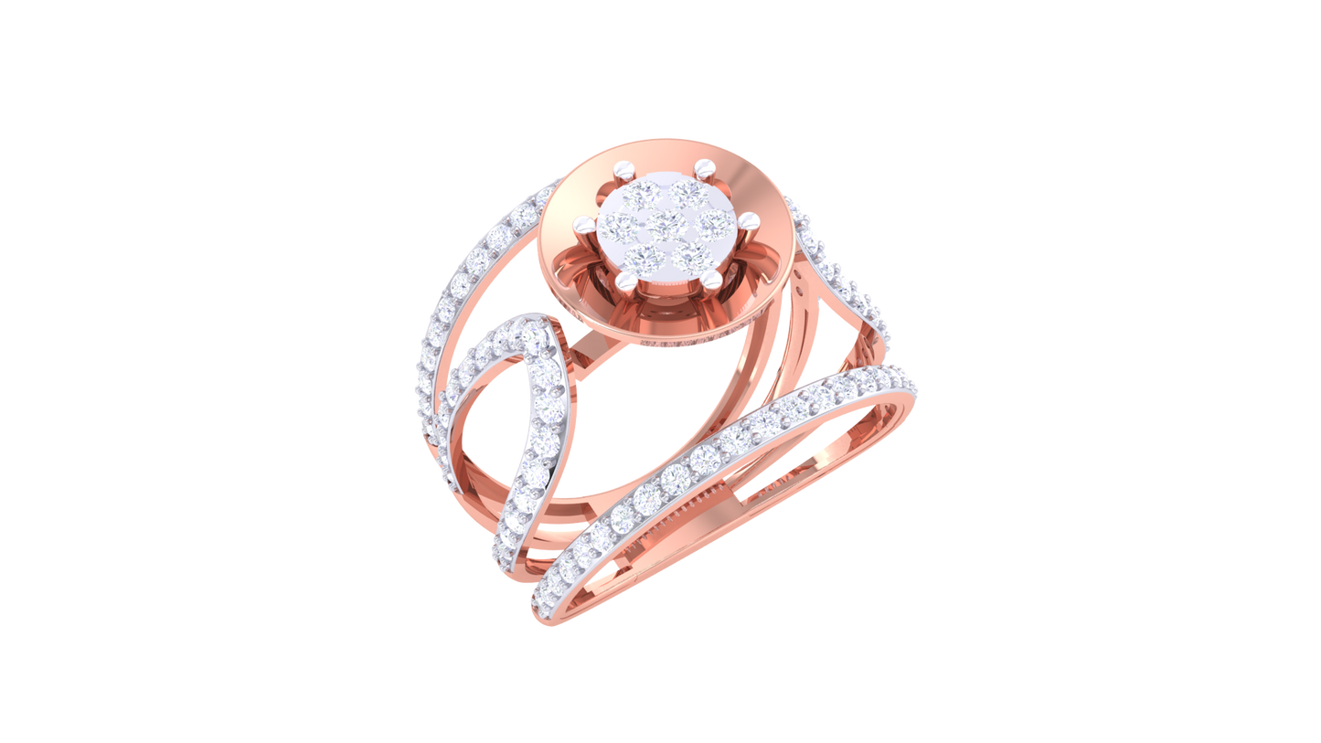 Éclat Orbiste Moderne – 0.78 Ct Round Diamond Gold Ring