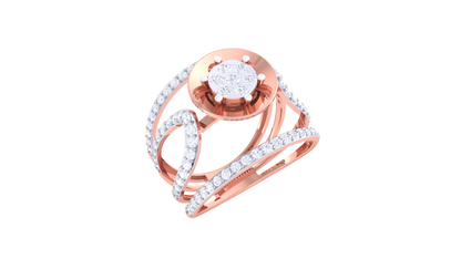 Éclat Orbiste Moderne – 0.78 Ct Round Diamond Gold Ring