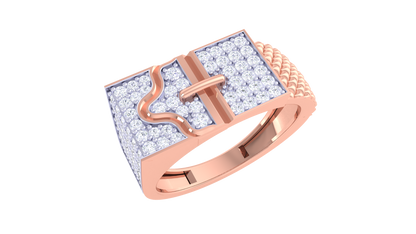 Éclat Motif Audacieux – 0.63 Ct Round Diamond Gold Ring