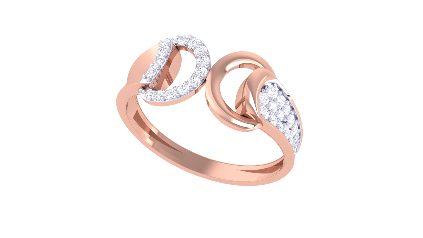 Lumiere Interloop Rose Gold Ring - 0.21 Ct Diamond Accents