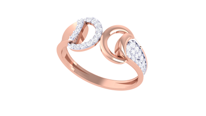 Lumiere Interloop Rose Gold Ring - 0.21 Ct Diamond Accents