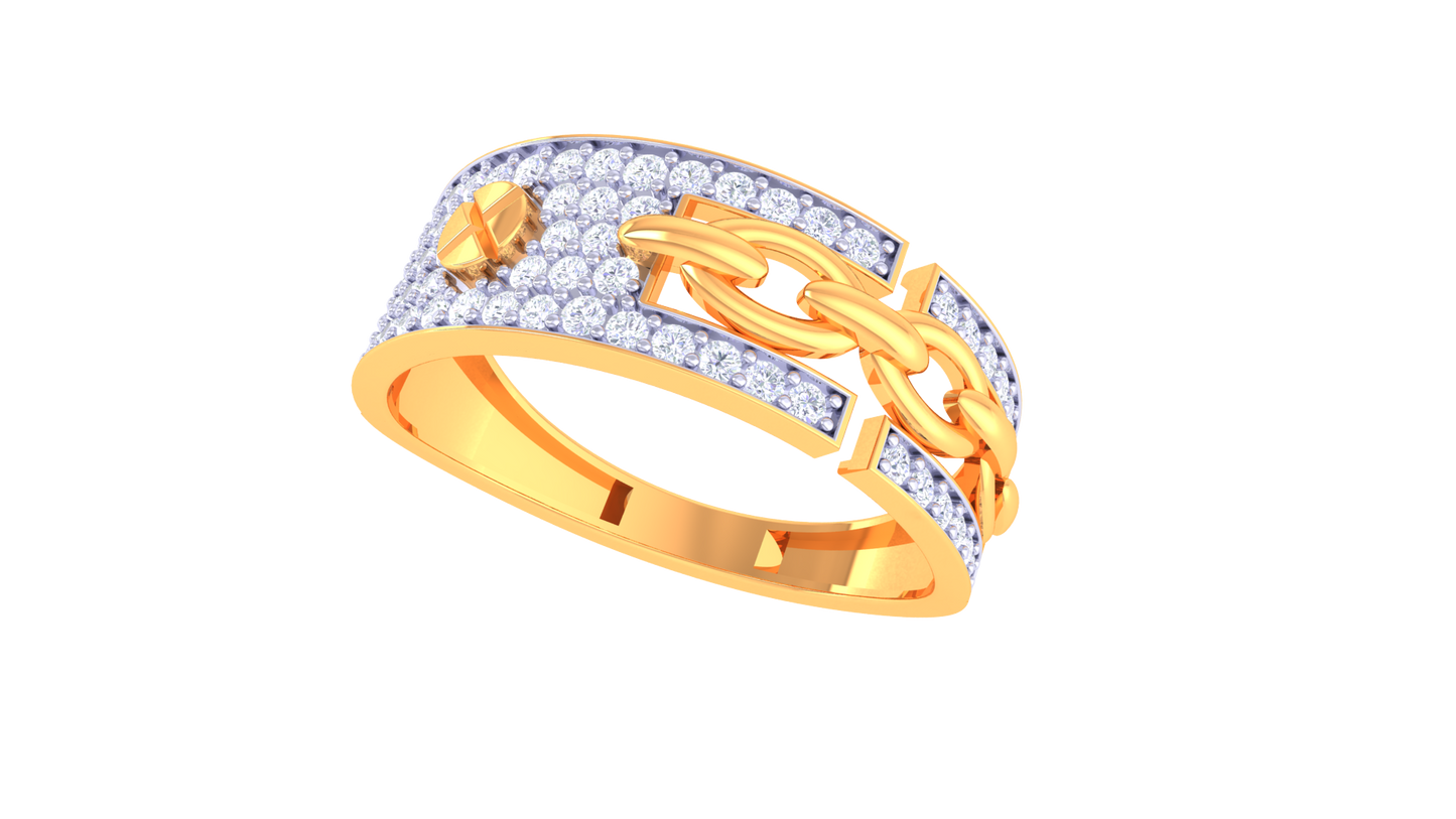 Éclat Chaîne Moderne – 0.56 Ct Diamond Gold Ring
