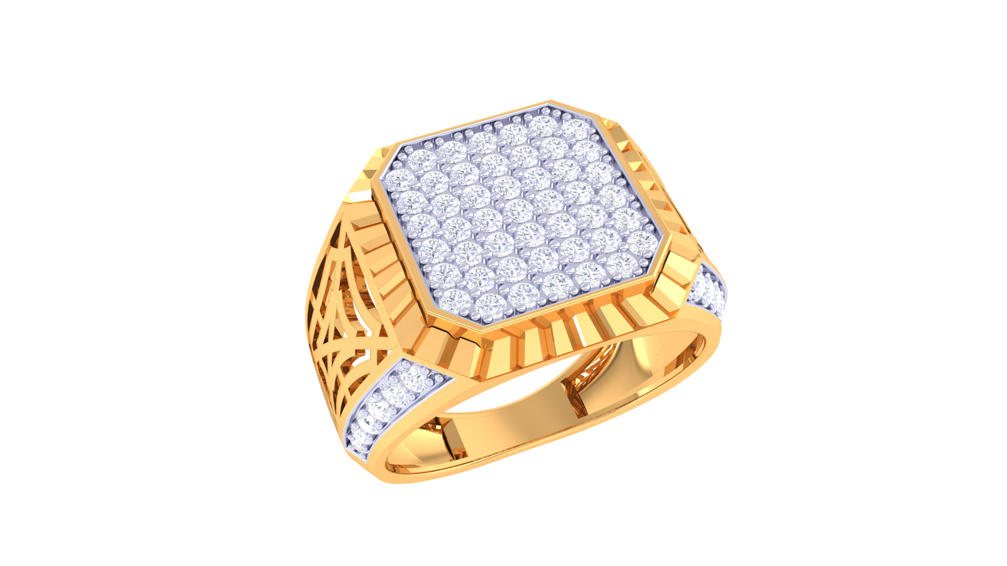 Éclat Octographe Majestueux – 0.9ct Diamond Gold Ring