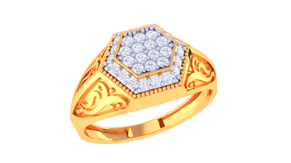 Lumiere Hexa Celeste – 0.29 Ct Round Diamond Gold Ring