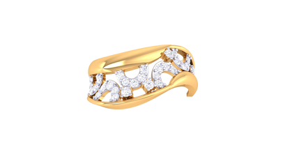 Lumiere Goldden Curved Shank Ring – 0.35 Ct Brilliante Cut Diamonds