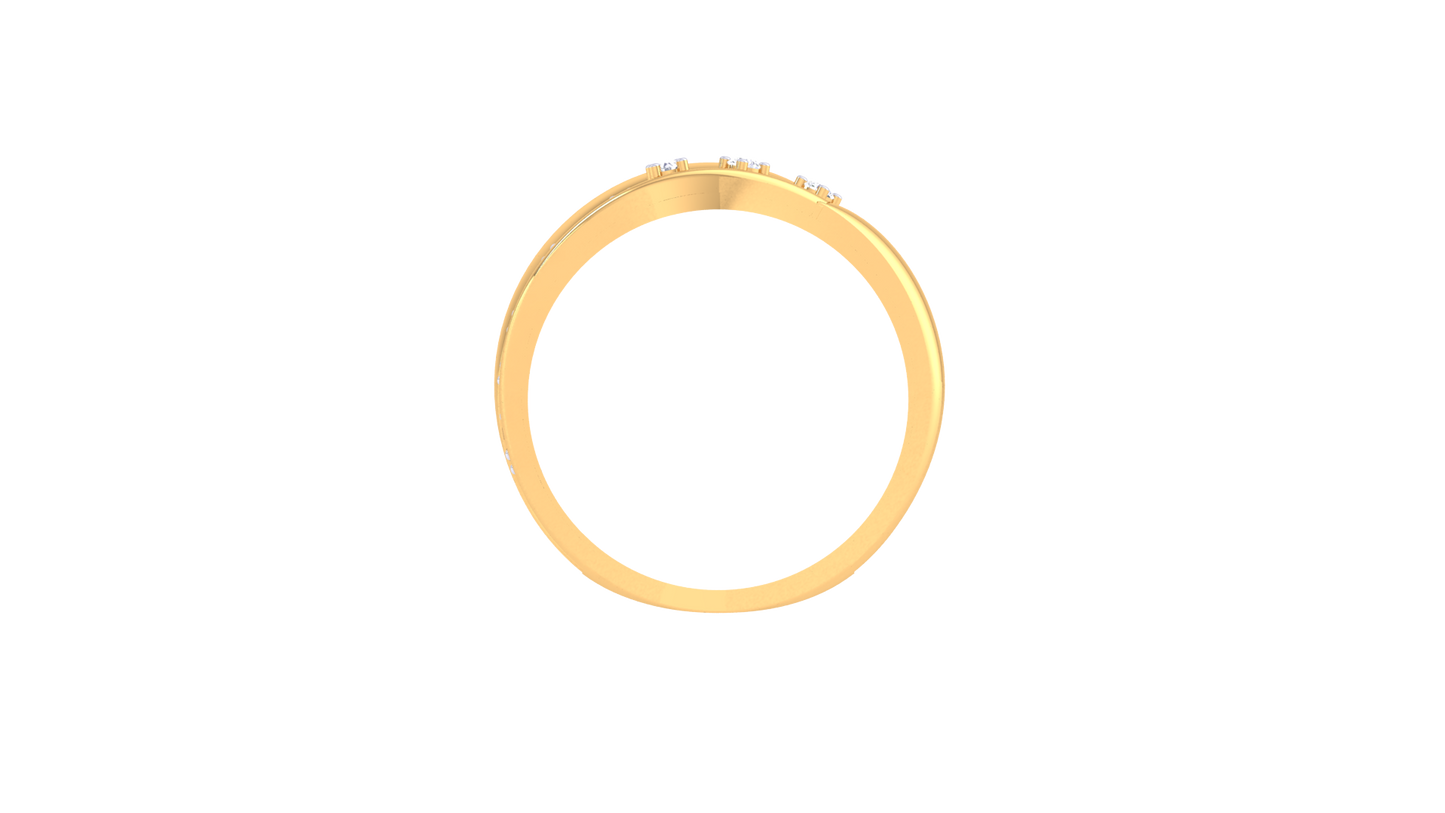 Lumiere Goldden Curved Shank Ring – 0.35 Ct Brilliante Cut Diamonds