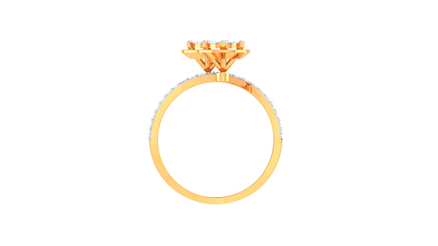 Éclat Duo Sphère Gold Ring – 0.55ct Round Diamonds
