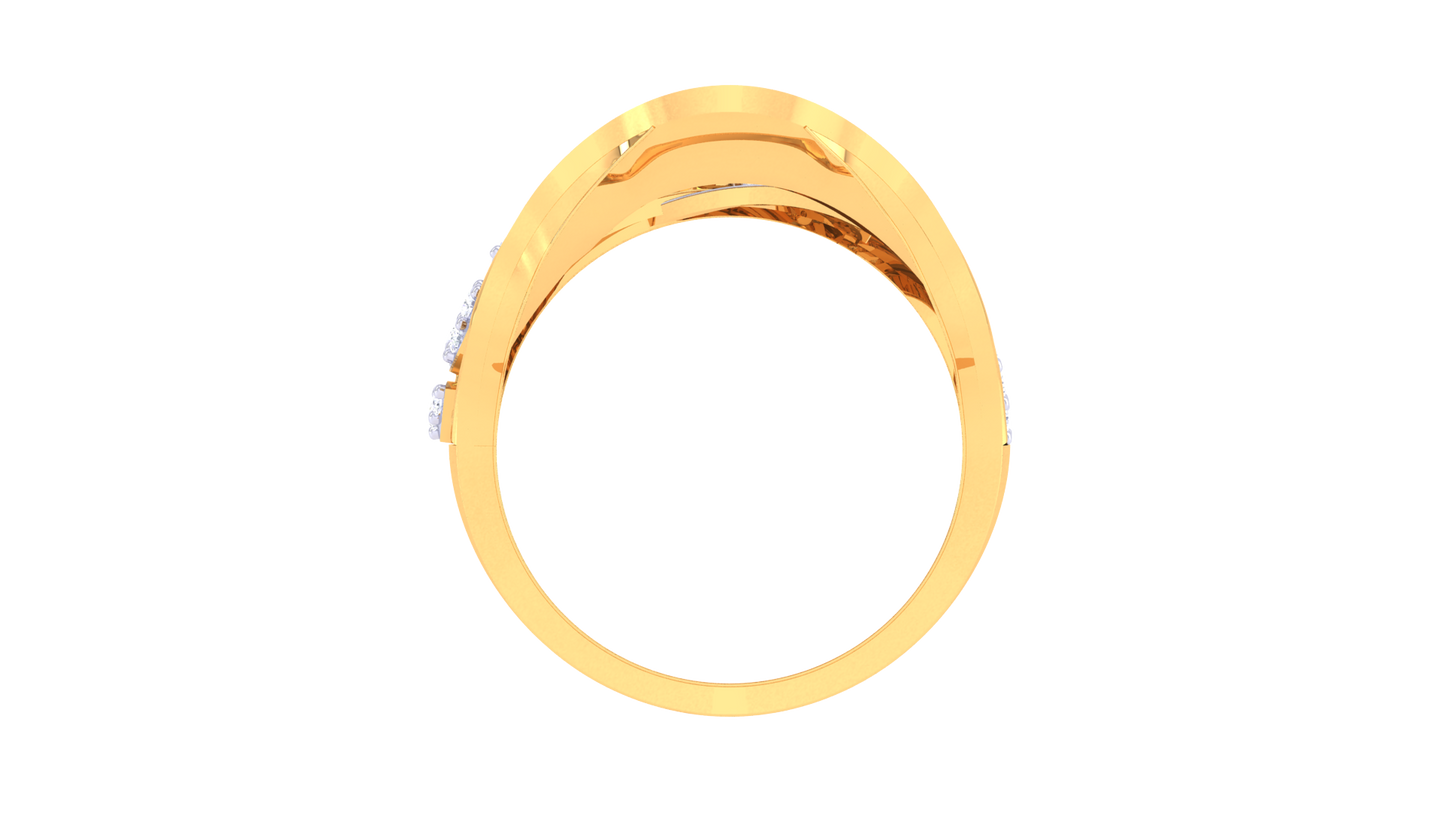 Lumiere Ornate Heritage Ring - 0.47 Ct Diamonds In Sculpted Gold