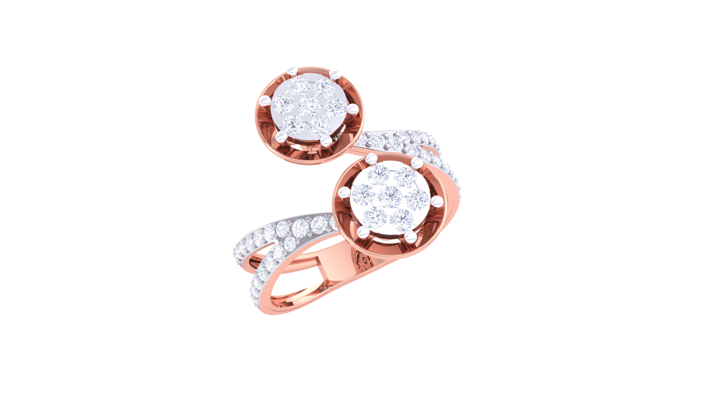 Éclat Duo Sphère Gold Ring – 0.55ct Round Diamonds