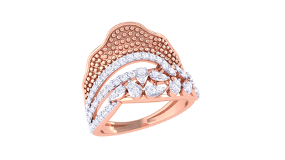 Lumiere Ornate Heritage Ring - 0.47 Ct Diamonds In Sculpted Gold