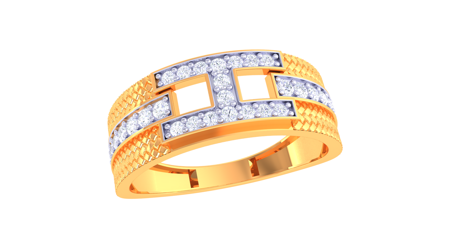 Éclat Pavé Architecte – 0.35 Ct Diamond Gold Ring