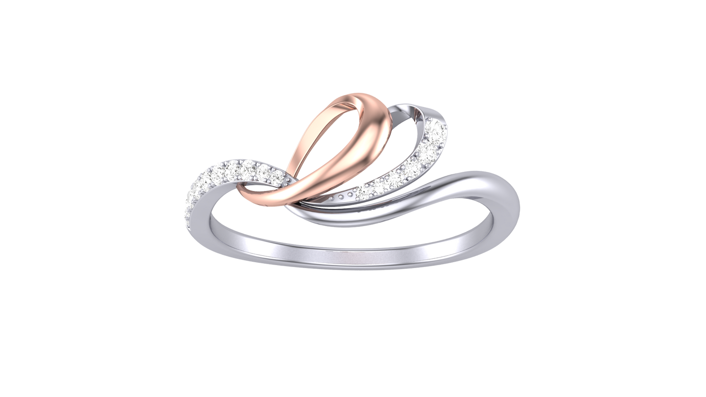 Lumiere Intertwined Radiance Ring In Rose Gold - 0.08 Ct Brilliant Cut Diamonds