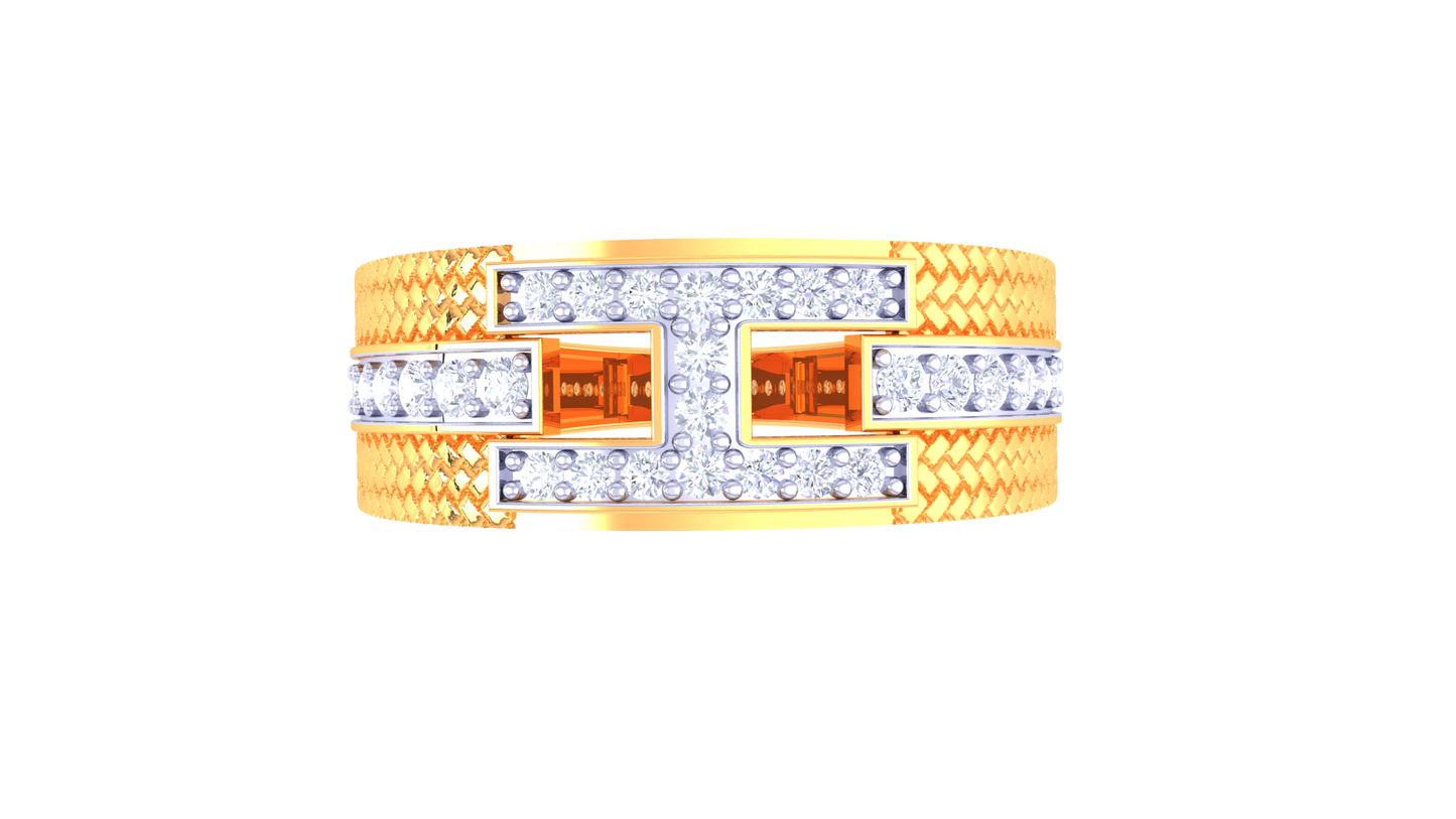 Éclat Pavé Architecte – 0.35 Ct Diamond Gold Ring