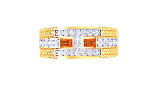 Éclat Pavé Architecte – 0.35 Ct Diamond Gold Ring