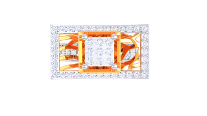 Éclat Rectangle Majesté Gold Ring – 0.63 Ct Round Diamonds