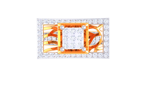 Éclat Rectangle Majesté Gold Ring – 0.63 Ct Round Diamonds