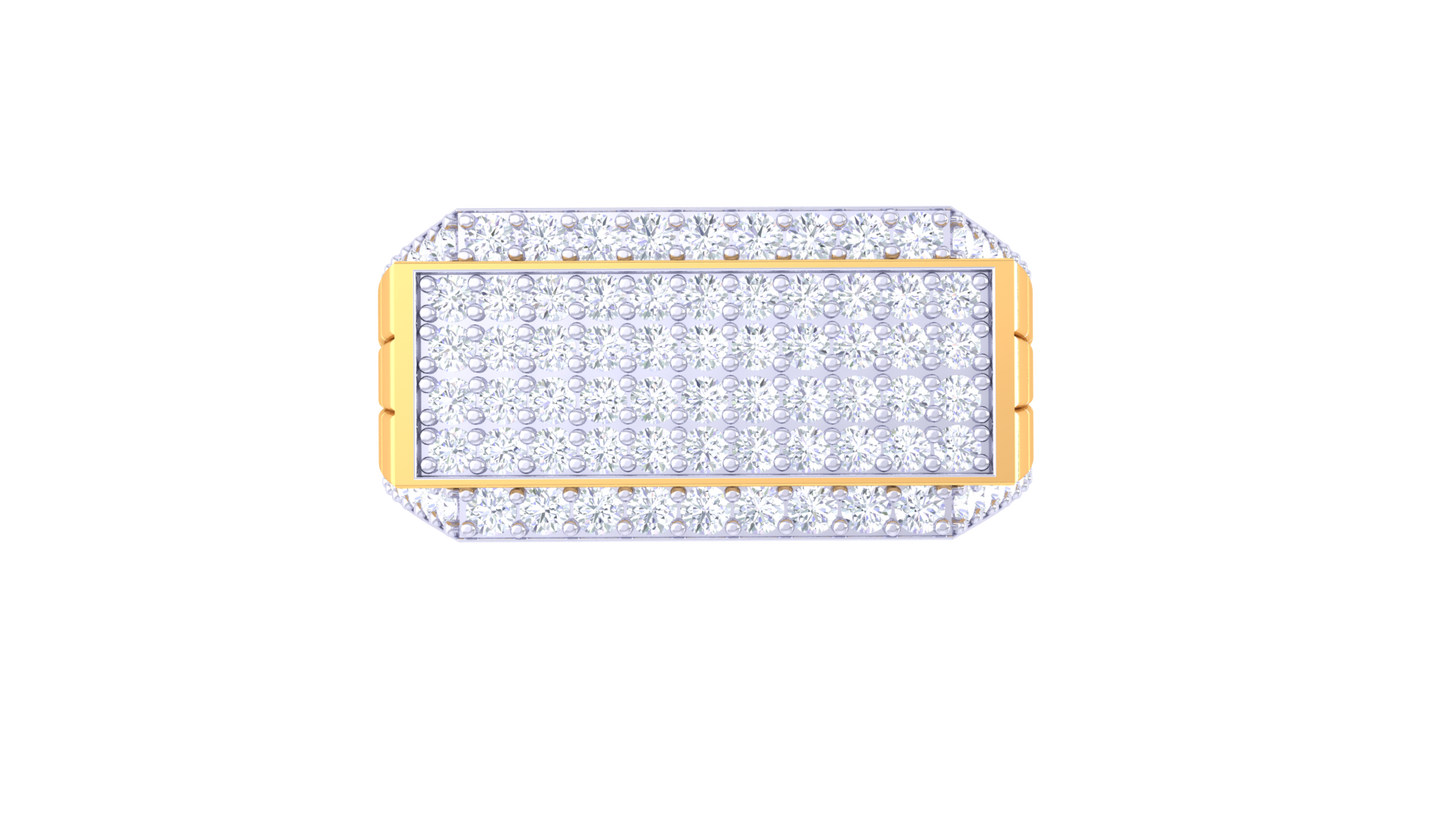 Éclat Rectangulaire Lumineux – 0.9 Ct Round Diamond Gold Ring