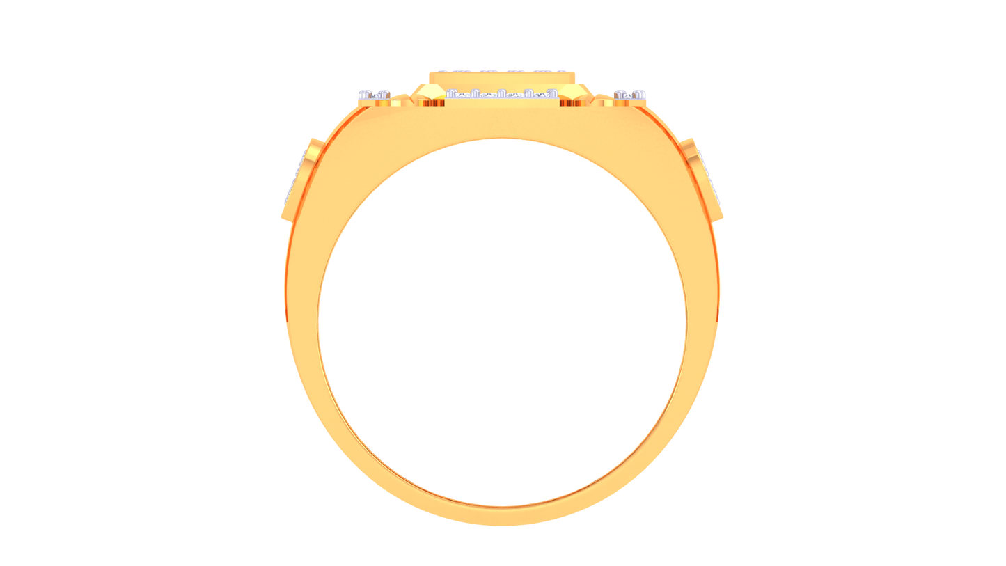 Trilune Monument Astral – 0.41 Ct Round Diamond Gold Ring