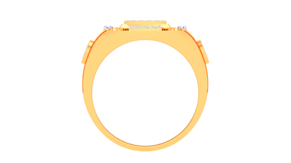 Trilune Monument Astral – 0.41 Ct Round Diamond Gold Ring