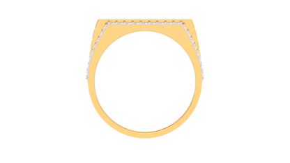 Éclat Rectangulaire Lumineux – 0.9 Ct Round Diamond Gold Ring