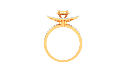 Éclat Rectangle Majesté Gold Ring – 0.63 Ct Round Diamonds