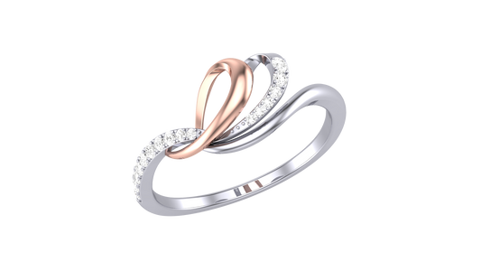 Lumiere Intertwined Radiance Ring In Rose Gold - 0.08 Ct Brilliant Cut Diamonds