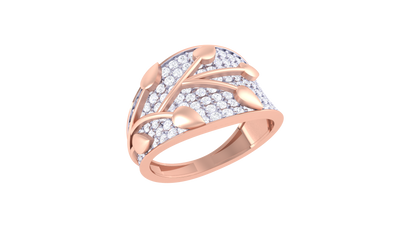 Lumiere Golden Leaf Branch Ring – 1.17 Ct Brilliante Cut Diamonds