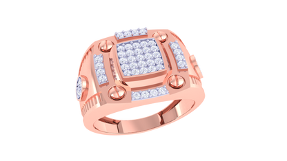 Trilune Monument Astral – 0.41 Ct Round Diamond Gold Ring