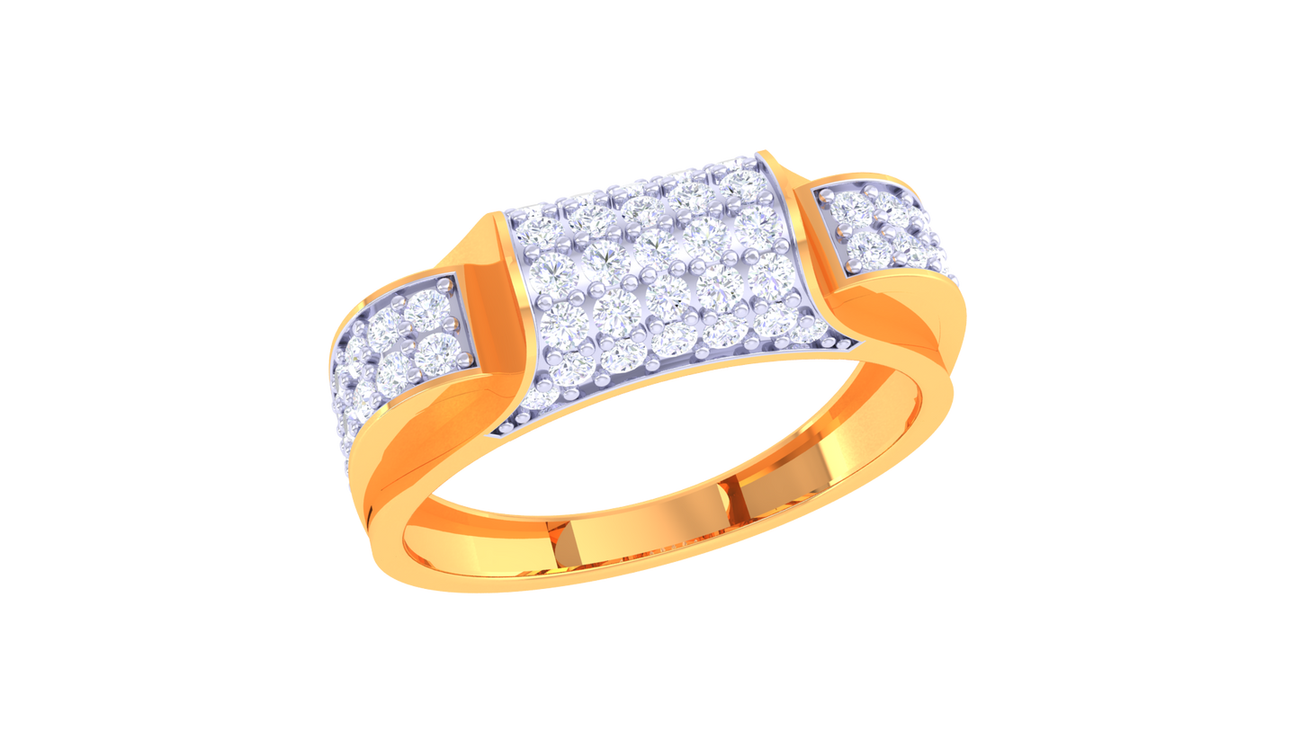 Éclat Pavé Élément – 0.75 Ct Diamond Gold Ring