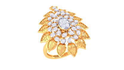 Iconique Ornate Bloom RingIn Rose Gold – 0.32 Ct Diamond Elegance