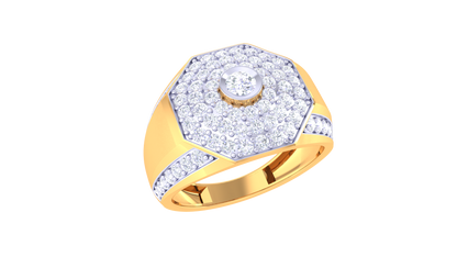 Éclat Croissant Céleste – 1.17 Ct Round Diamond Gold Ring