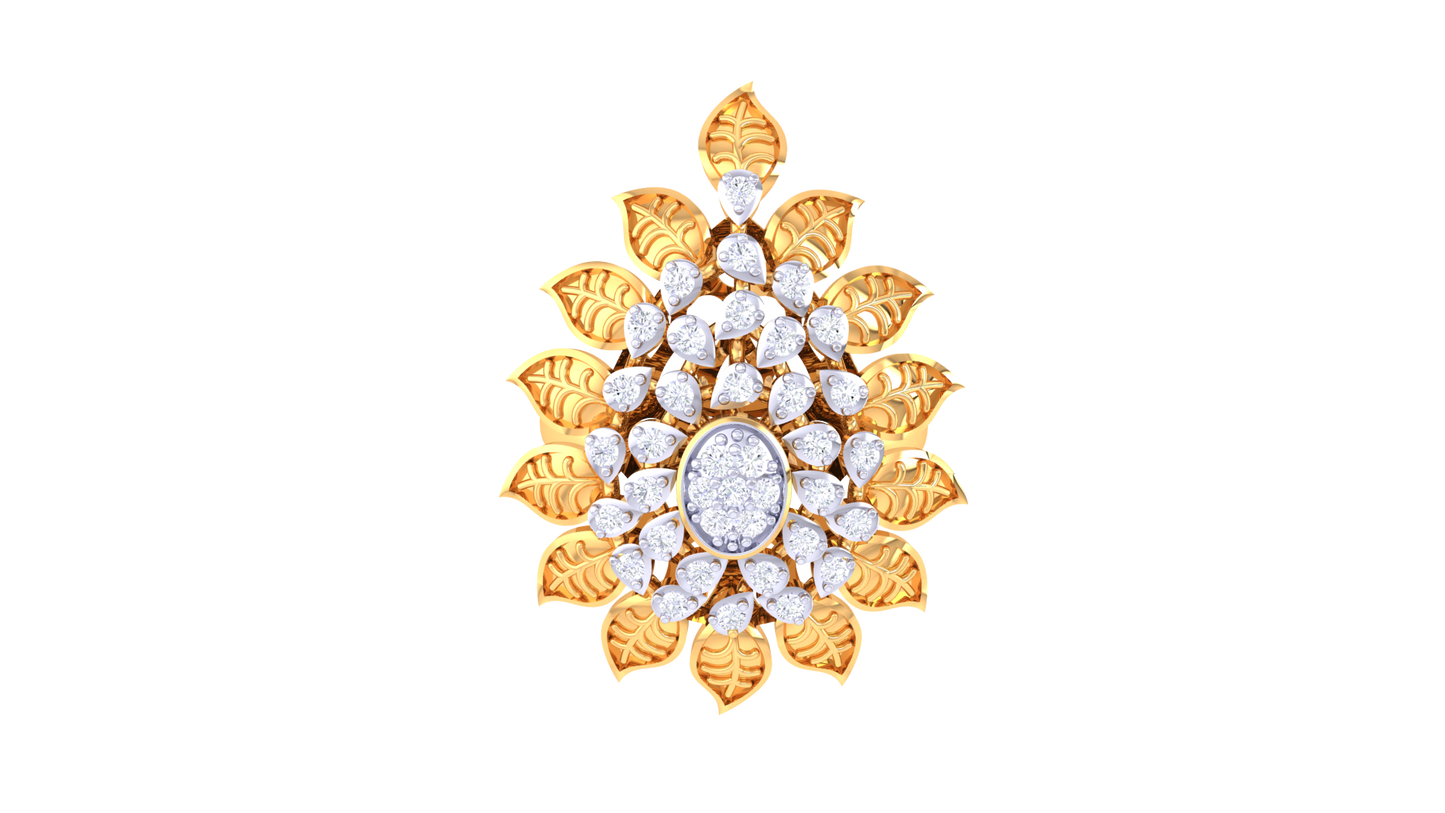 Iconique Ornate Bloom RingIn Rose Gold – 0.32 Ct Diamond Elegance