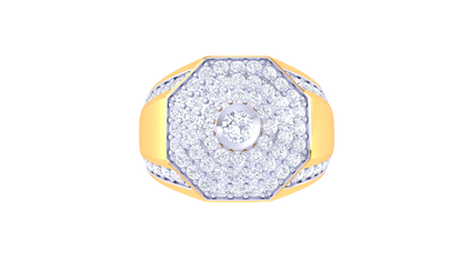 Éclat Croissant Céleste – 1.17 Ct Round Diamond Gold Ring