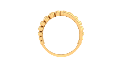 Lumiere Rose Gold Beaded Band Ring With 0.68 Ct Round Diamonds – Textured Luxury and Radiant Rows