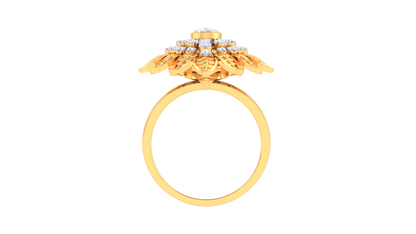 Iconique Ornate Bloom RingIn Rose Gold – 0.32 Ct Diamond Elegance