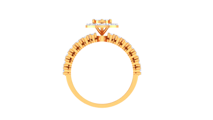 Lumière Circulaire Halo Gold Ring – 0.4 Ct Round Diamonds
