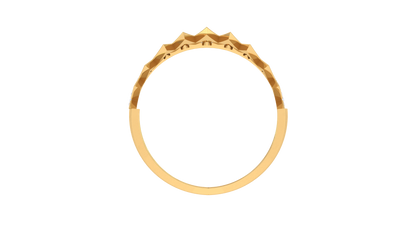 Lumiere Chevron Crown Gold Ring - 0.15 Ct Sparkling Diamonds