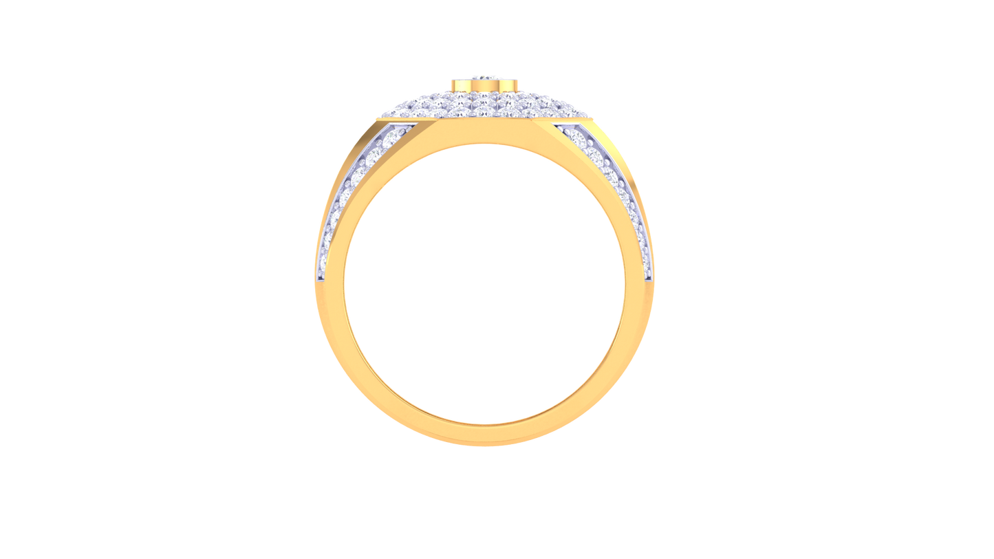Éclat Croissant Céleste – 1.17 Ct Round Diamond Gold Ring
