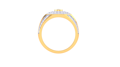 Éclat Croissant Céleste – 1.17 Ct Round Diamond Gold Ring