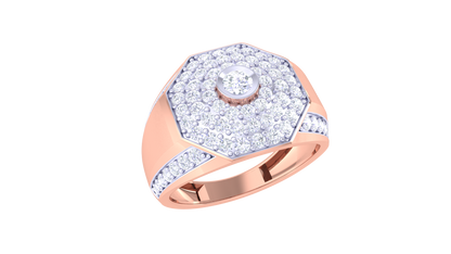 Éclat Croissant Céleste – 1.17 Ct Round Diamond Gold Ring