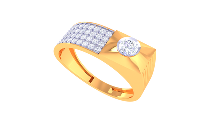 Iconique Apex Solitaire Golden Band – 0.60 Ct Round Diamond Ring