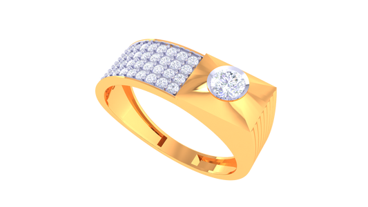 Iconique Apex Solitaire Golden Band – 0.60 Ct Round Diamond Ring