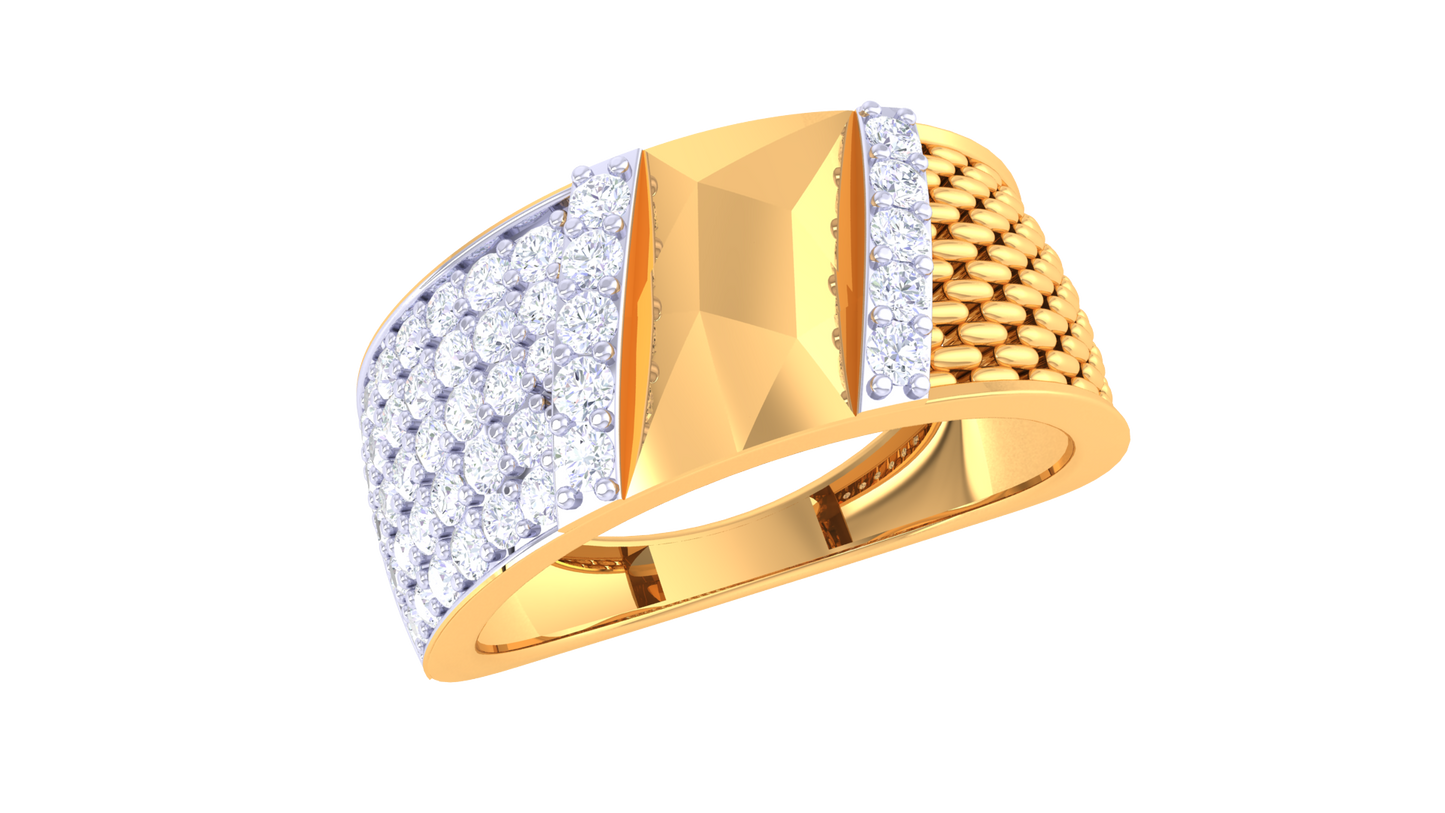 Lumière Facette Radiance – 0.6 Ct Round Diamond Gold Ring