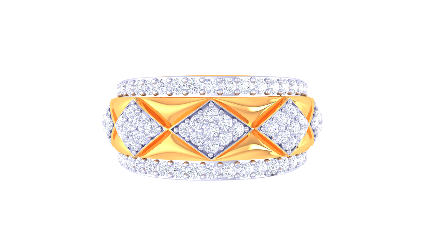 Éclat Mosaïque Geometric Rose Gold Ring – 1.01 Ct SquareCut Diamonds