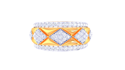 Éclat Mosaïque Geometric Rose Gold Ring – 1.01 Ct SquareCut Diamonds